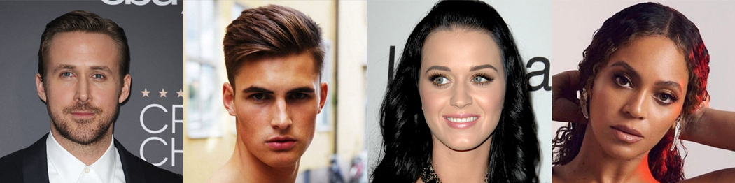 Eksempler på ovale ansigter