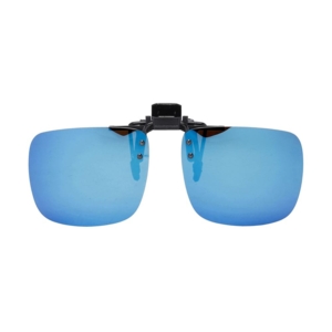 Clip-on solbriller at sætte på briller med blå spejlglas