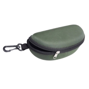 Hard case etui i grøn nylon med sort praktisk krog