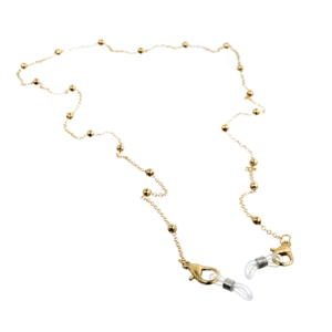 Brillesnor med perler i guldfarvet metal