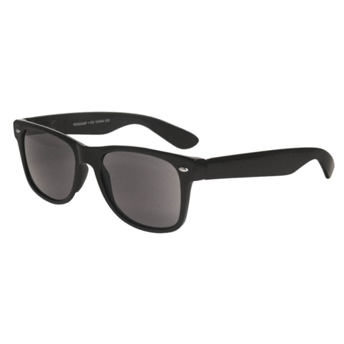 Klassisk wayfarer solbrille med styrke plus i unisex model