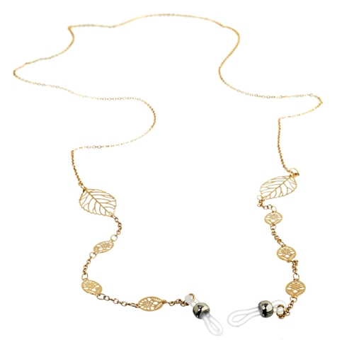 Brillesnor med blade i guldfarvet metal