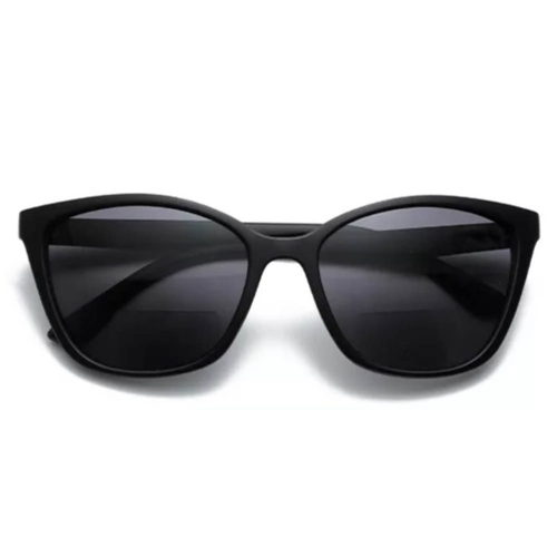 Sort cat eye solbrille med styrke til damer